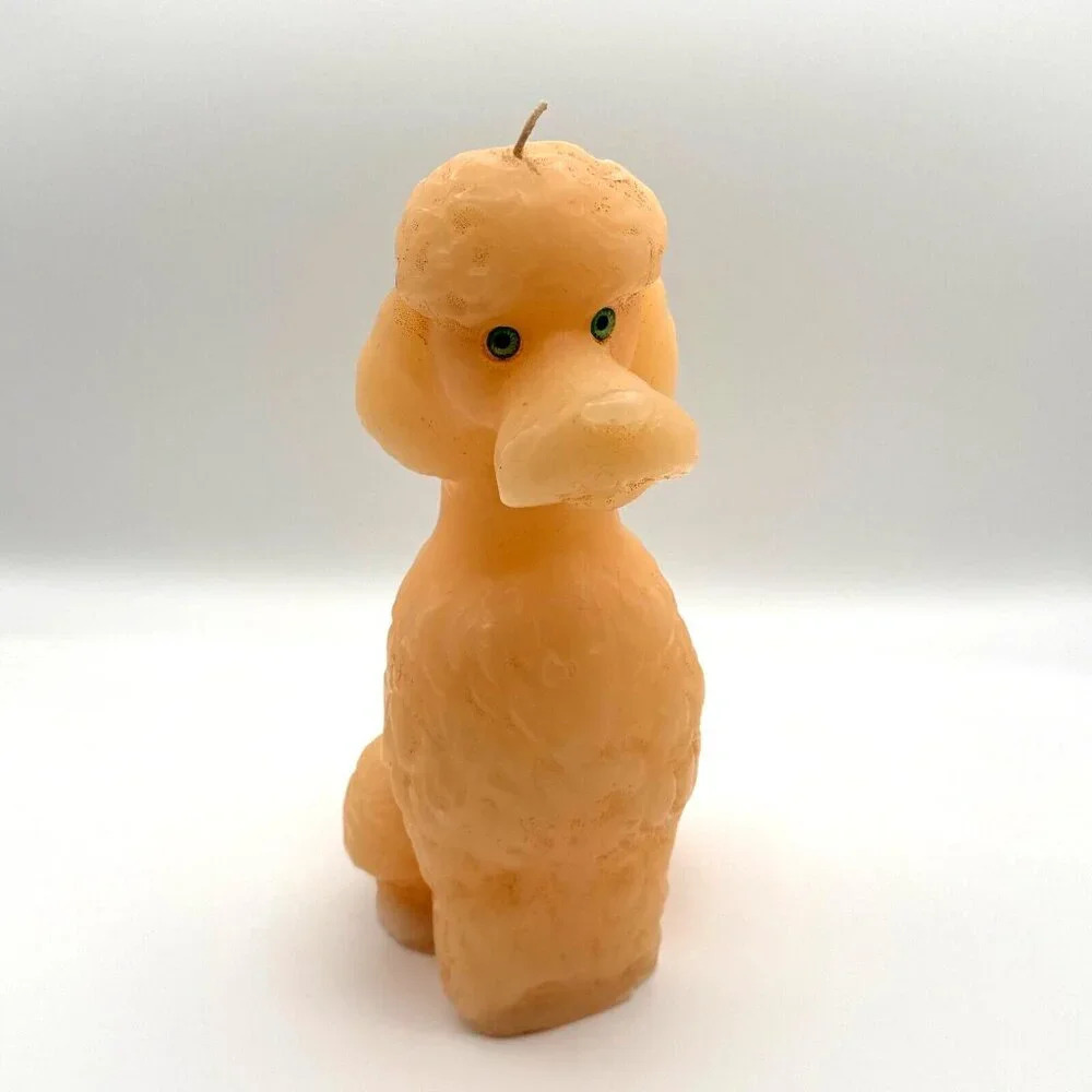 Vintage 50/60s french ‎ Poodle Dog Candle 10 Inches Tall